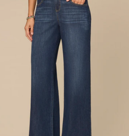 Democracy Democracy Indigo Ultra Skyrise  Petite Wide Leg Jeans
