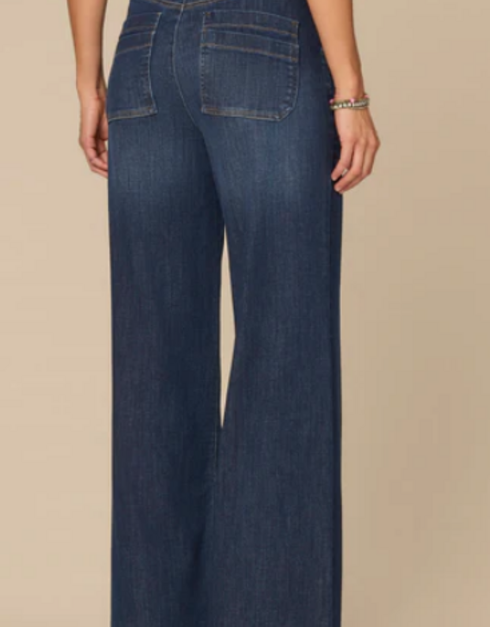 Democracy Democracy Indigo Ultra Skyrise  Petite Wide Leg Jeans