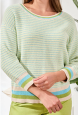 Tribal Tribal Aqua Sky Scoop Neck Sweater Top