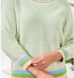 Tribal Tribal Aqua Sky Scoop Neck Sweater Top