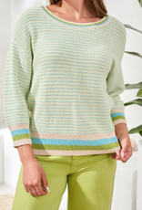 Tribal Tribal Aqua Sky Scoop Neck Sweater Top