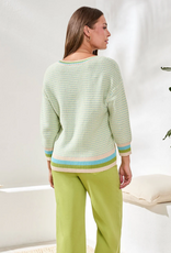 Tribal Tribal Aqua Sky Scoop Neck Sweater Top