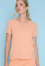 Picadilly PICADILLY Apricot  Round Neck Short-Sleeve Pointelle  Top