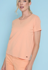 Picadilly PICADILLY Apricot  Round Neck Short-Sleeve Pointelle  Top