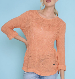 Picadilly PICADILLY Apricot  Round Neck L/S  Open Knit Design Top