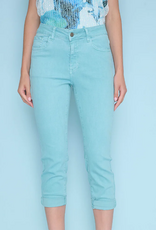 Picadilly PICADILLY Dusty Blue Cuffed Cropped Jean
