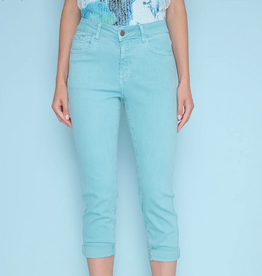 Picadilly PICADILLY Dusty Blue Cuffed Cropped Jean