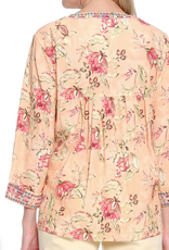 Sharon Young Inc Tru Luxe Split Neck 3/4 Sleeve Top