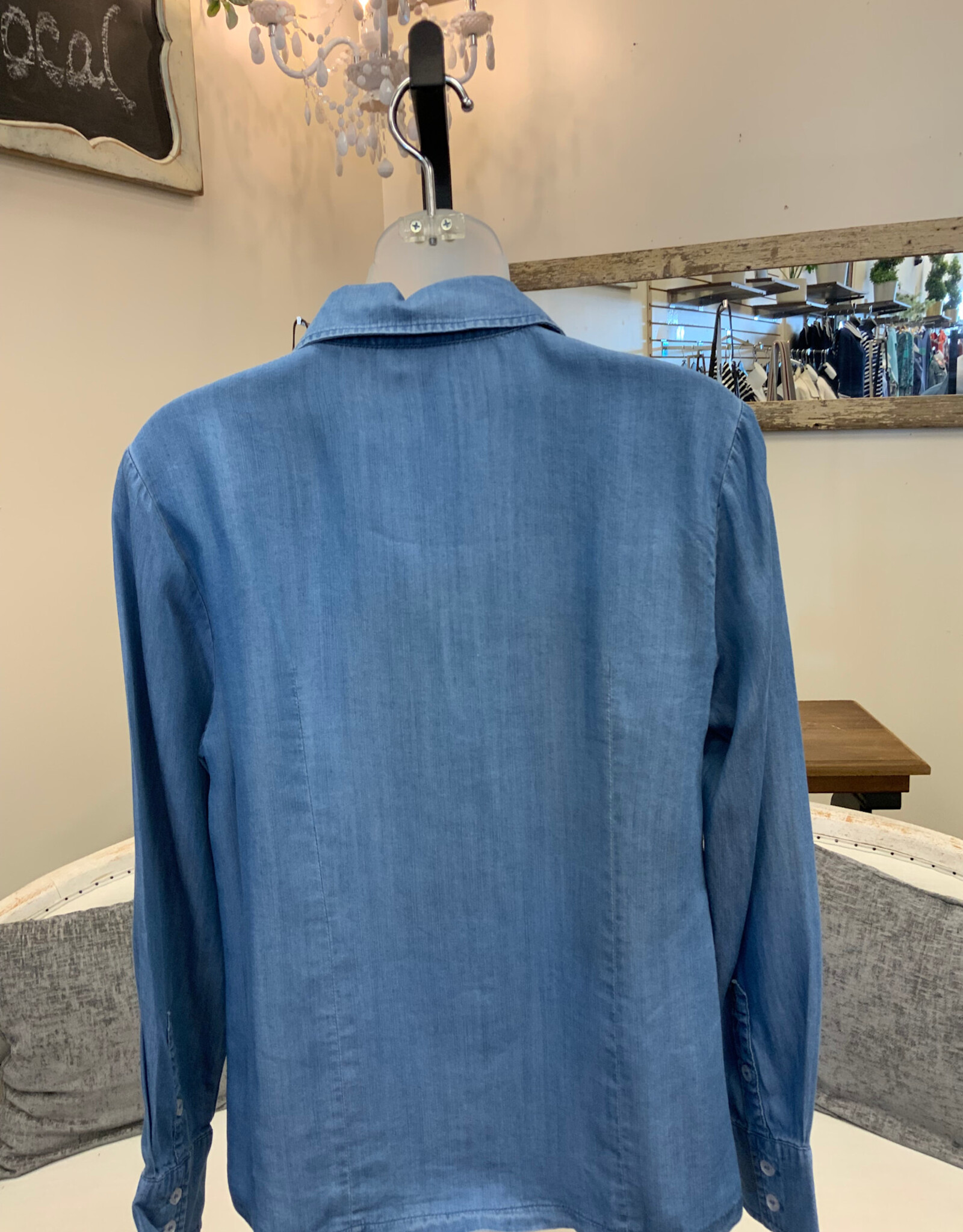 Lulu B Lulu B DNLA  Chambray  Button Up L/S Top