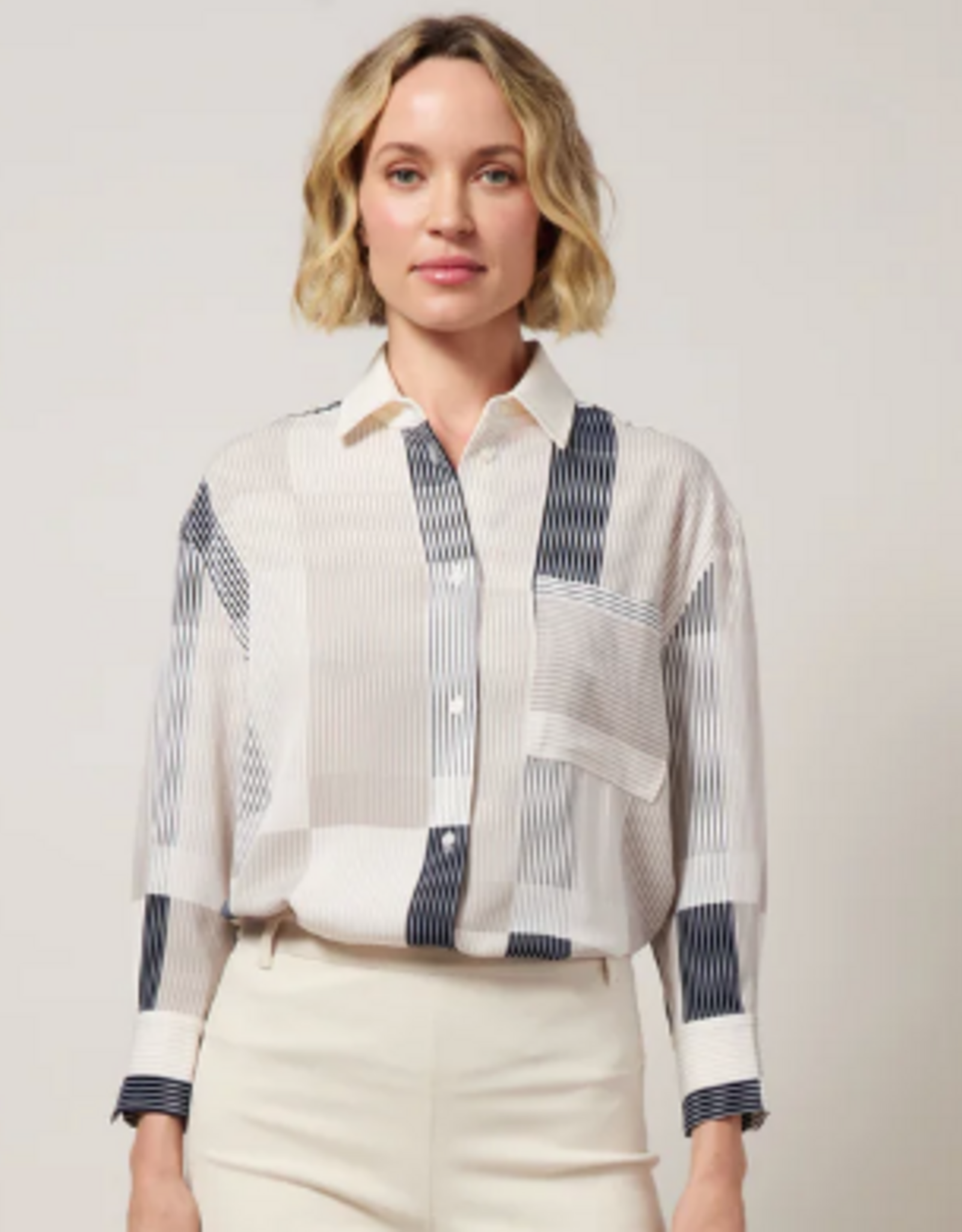 Lysse Lysse  Jessica 3/4 Sleeve Cropped Print  L/S Shirt