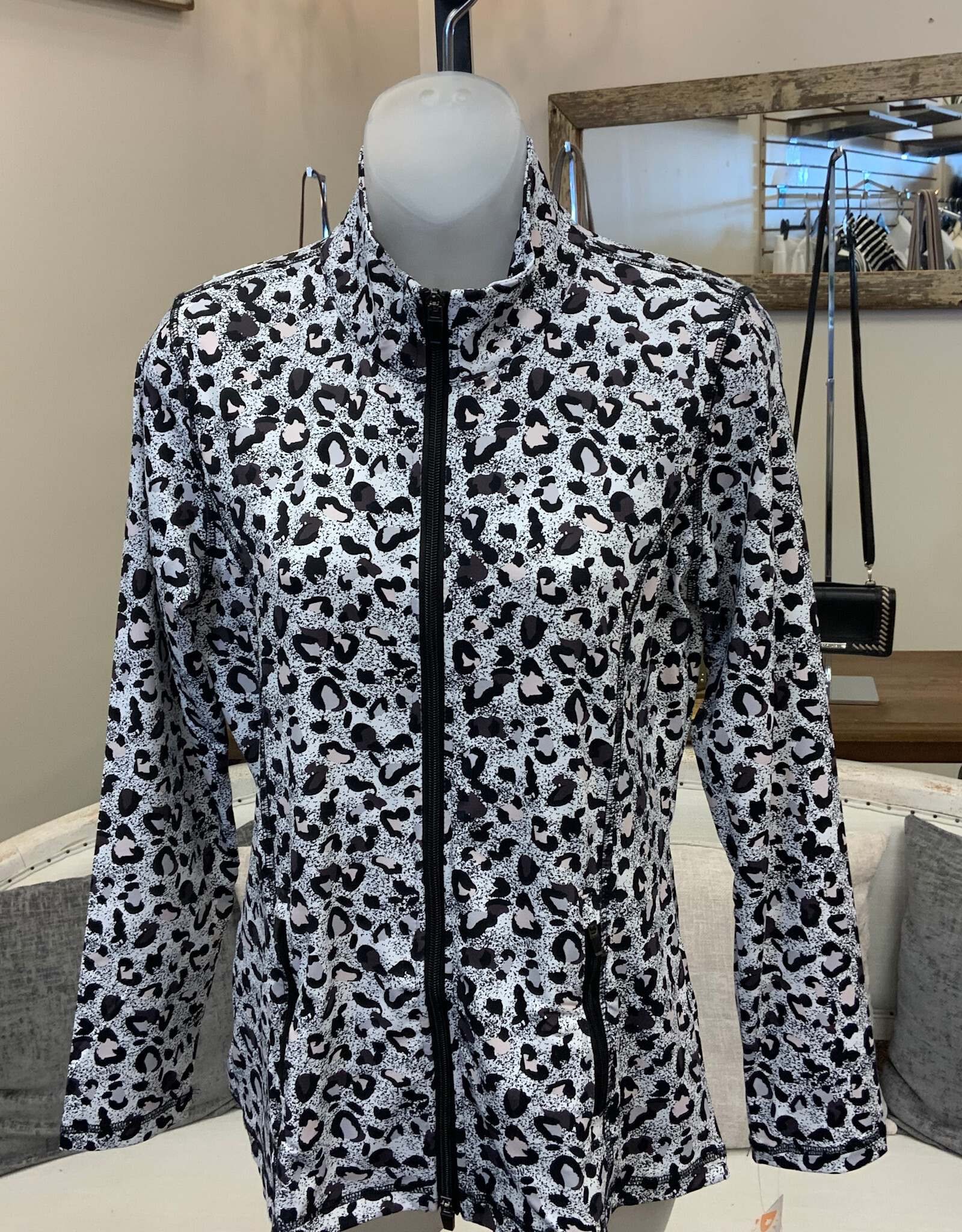 Lulu B Lulu B Leopard Print Zip Up Jacket