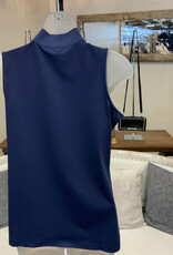 Beachtime Beach Time NVY Navy 1/4 Zip Sleeveless Top