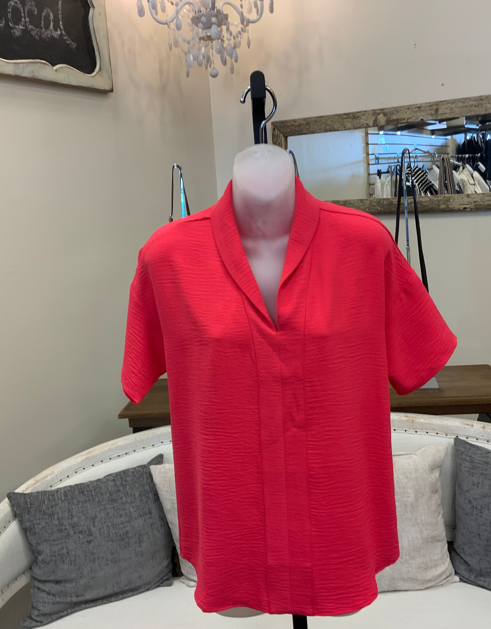 Renuar RenuarTerracotta S/S V-Neck Top