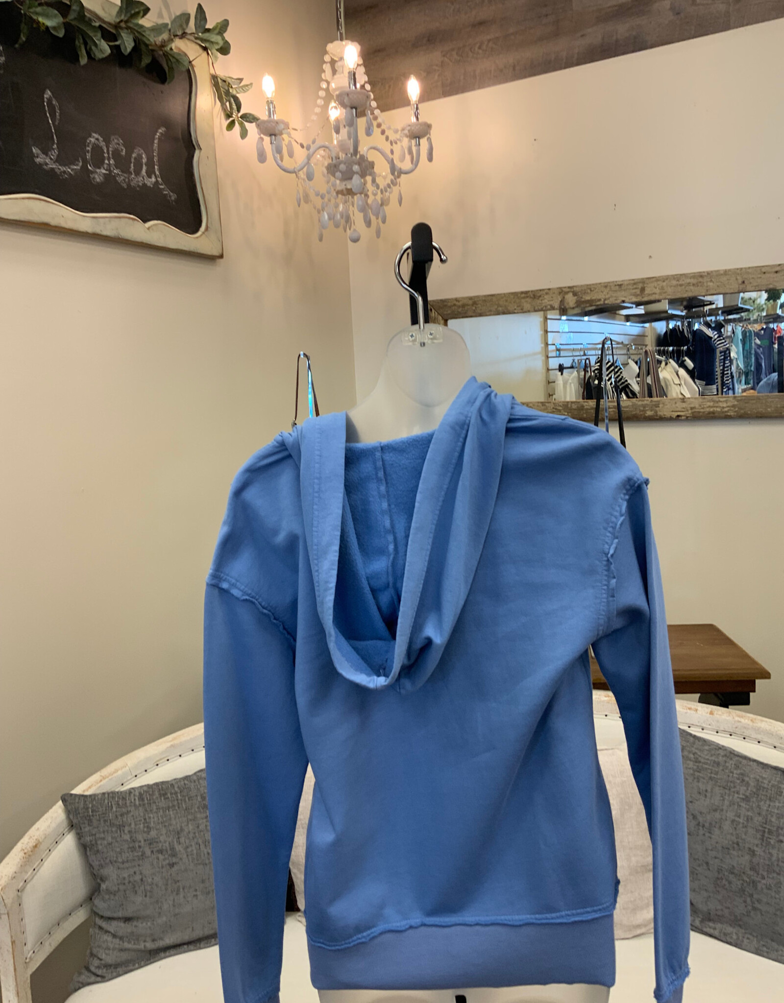 Wearables Wearables Heather Blue  V-Neck L/S Hoodie
