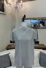 APNY APNY WHT/BLK  Stripe Crew Neck Tee