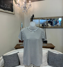 APNY APNY WHT/BLK  Stripe Crew Neck Tee