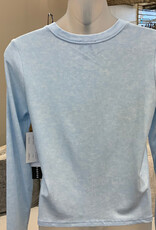 Tribal Tribal Hydrangea Round Neck L/S Button Up Top