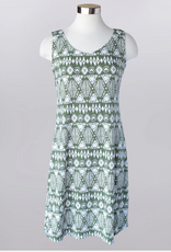 Keren Hart Keren Hart  42007 Olive Green Print Round Neck Sleeveless Dress