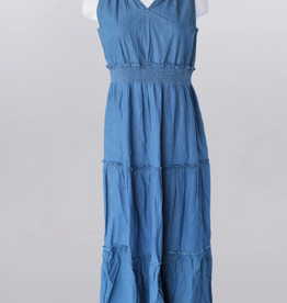 Keren Hart Keren Hart Chambray V-Neck Sleeveless Maxi Dress