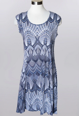 Keren Hart Keren Hart Navy Multi Print Round Neck Sleeveless Dress