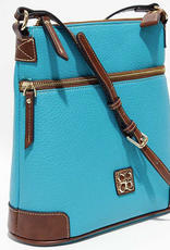MC Handbags Corp. MC Handbag  Belle Aqua Pebble Grained Cross-body Contrast Trim BS