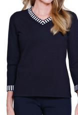 Multiples Multiples Navy  V-Neck L/S Sweater