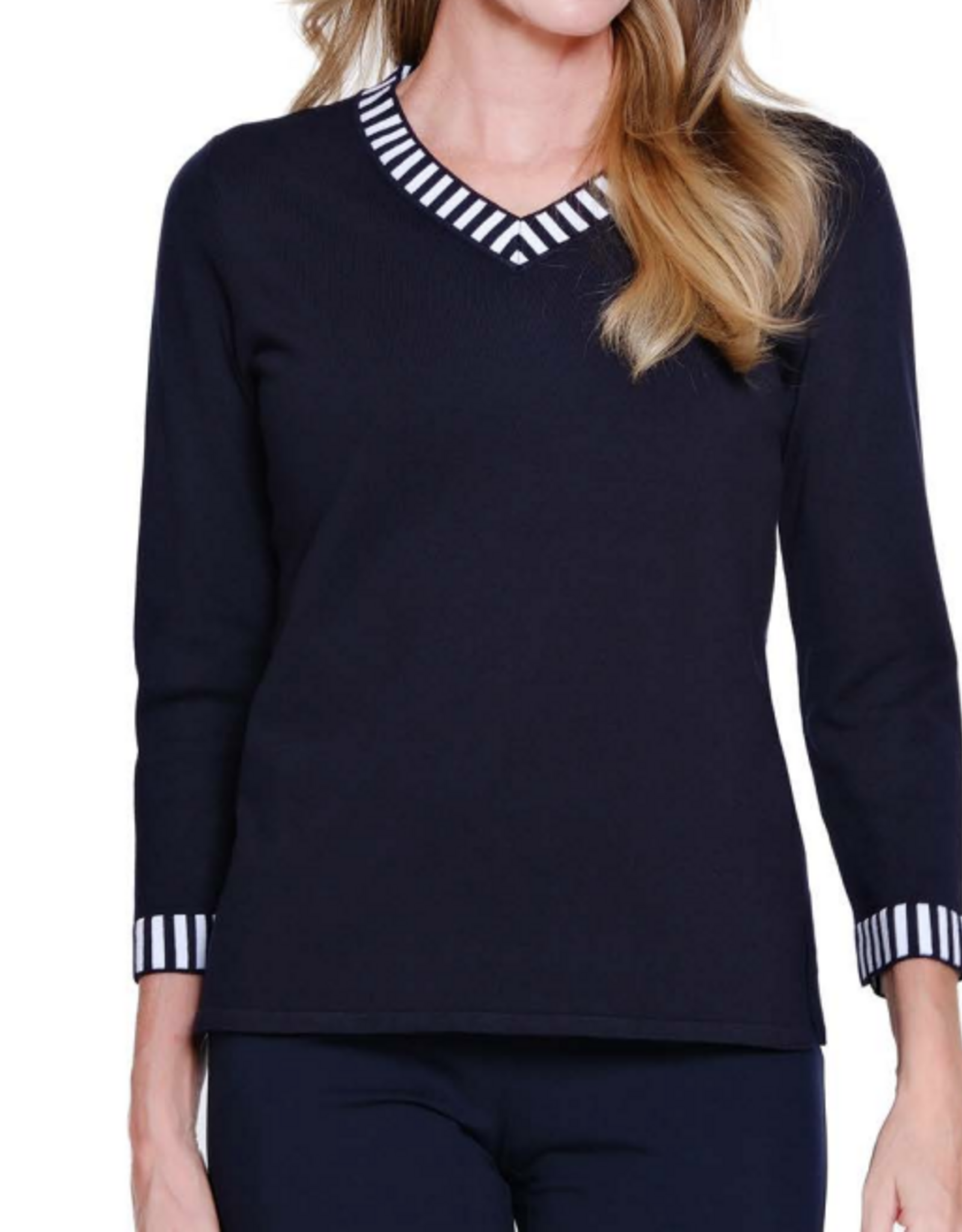 Multiples Multiples Navy  V-Neck L/S Sweater