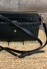 Coronet Jewelry Co Cornet 39064 Black Woven Double Compartment Crossbody