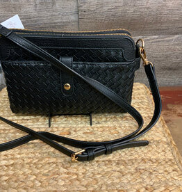 Coronet Jewelry Co Cornet 39064 Black Woven Double Compartment Crossbody