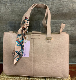 Coronet Jewelry Co Coronet 39110 Mauve Dual Strap  Tote W/ Accent Scarf Detail