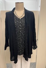Southern Lady Southern Lady Black Open Front  3/4 Sleeve Cardigan