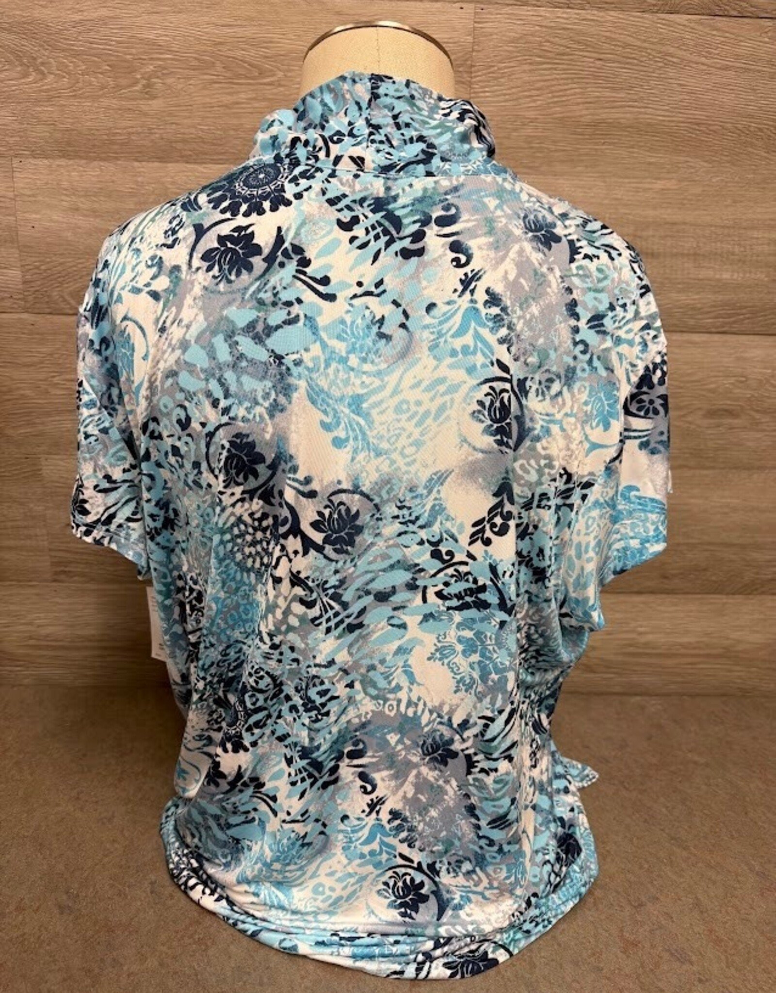 N Touch N Touch Clear Sky Navy V-Neck Short Sleeve Top