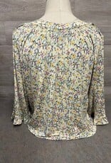 N Touch N Touch  Sun Kisses Fern Print V-Neck 3/4 Sleeve Top