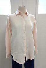 Dex Dex Powder Pink Collar  Button Up L/S  Top