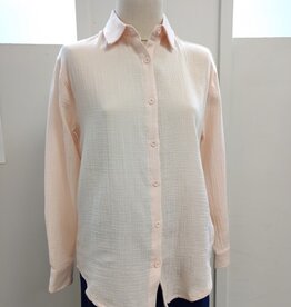 Dex Dex Powder Pink Collar  Button Up L/S  Top
