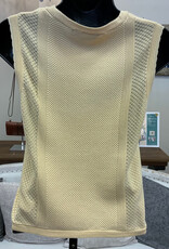 Dex Dex Lemon Butter Round Neck Crochet Detail Sleeveless Top