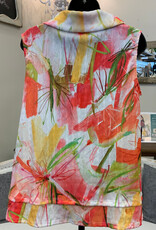 Jess & Jane Jess & Jane Zoey Coral Cowl Neck Crinkle Sleeveless Top