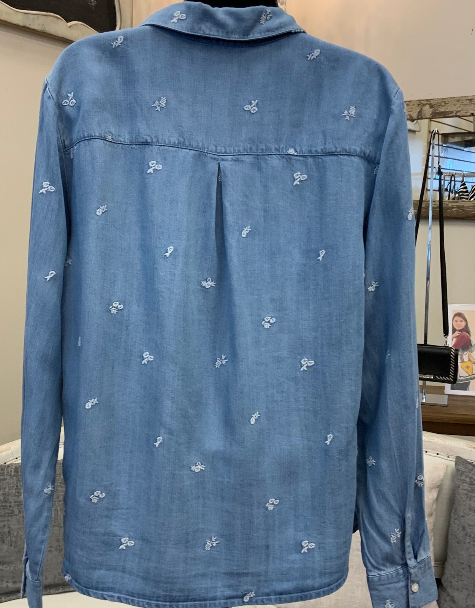 Dex Dex Medium Blue Wash w/Embellishments  Button Up L/S