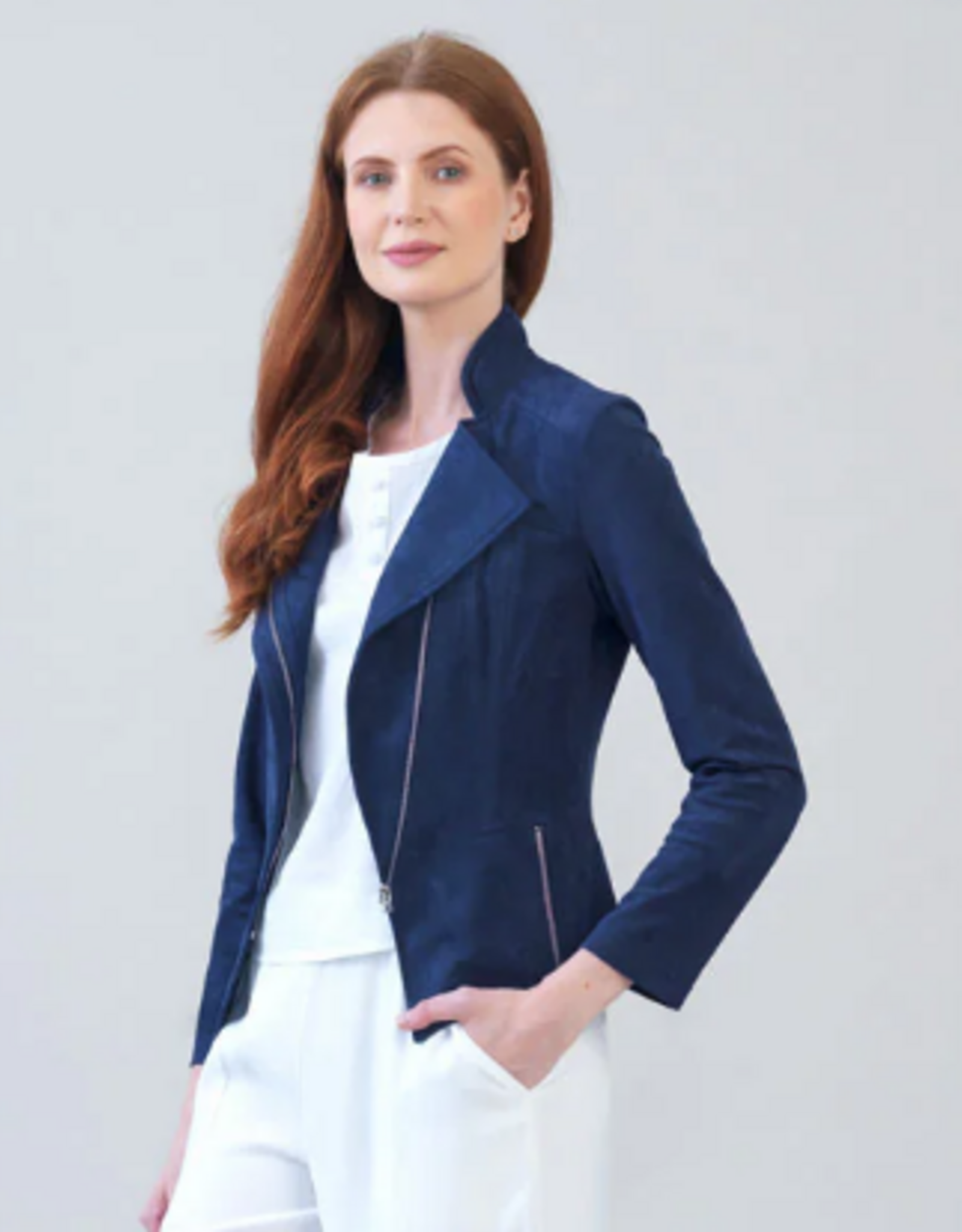 Clara Sunwoo Clara Sun Woo Navy liquid Leather Jacket