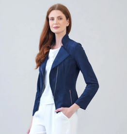 Clara Sunwoo Clara Sun Woo Navy liquid Leather Jacket