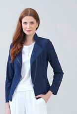 Clara Sunwoo Clara Sun Woo Navy liquid Leather Jacket