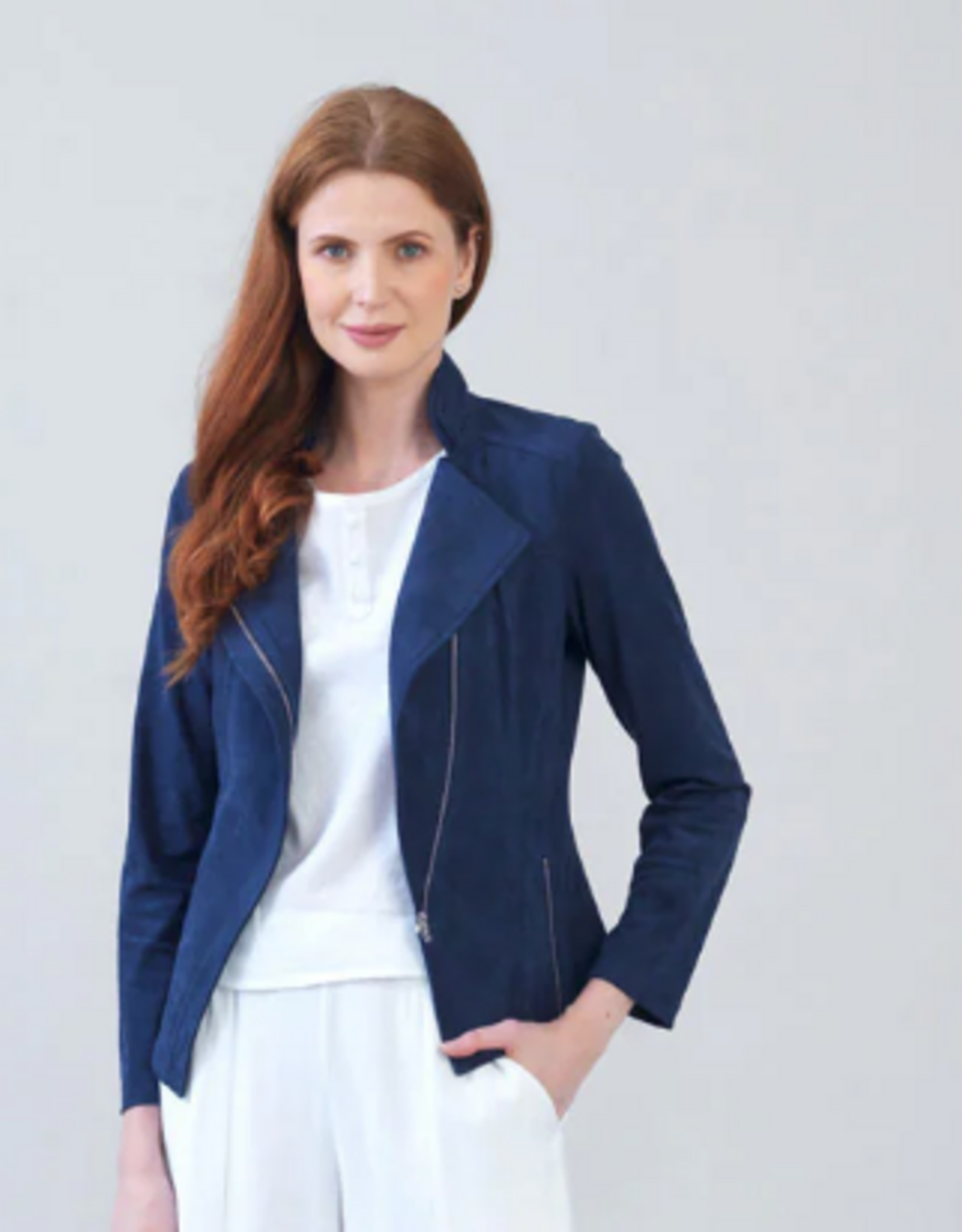 Clara Sunwoo Clara Sun Woo Navy liquid Leather Jacket