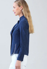 Clara Sunwoo Clara Sun Woo Navy liquid Leather Jacket