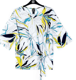 Clara Sunwoo Clara Sun Woo White multi Floral Side Tie Top