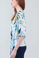 Clara Sunwoo Clara Sun Woo White multi Floral Side Tie Top