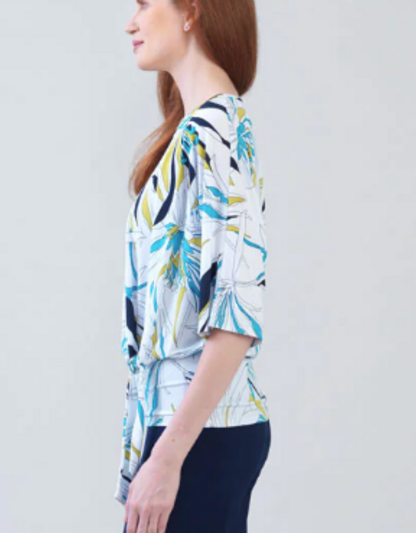 Clara Sunwoo Clara Sun Woo White multi Floral Side Tie Top