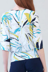 Clara Sunwoo Clara Sun Woo White multi Floral Side Tie Top