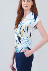 Clara Sunwoo Clara Sun Woo  White Multi Floral  V-Neck Side Ruched  Top