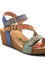 L' Artiste L' Artiste Tanja Red Multi  Ankle Strap Platform Sandal