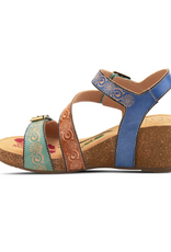 L' Artiste L' Artiste Tanja Red Multi  Ankle Strap Platform Sandal